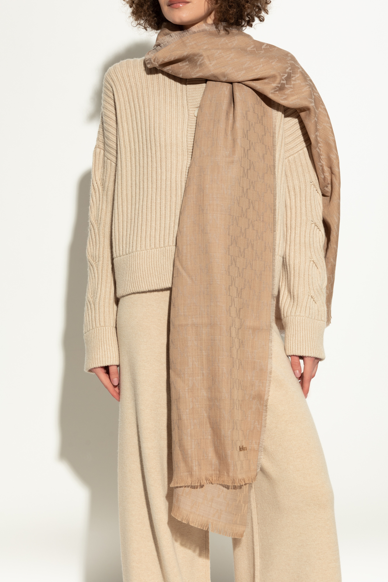 Beige Scarf with monogram Max Mara - Vitkac GB
